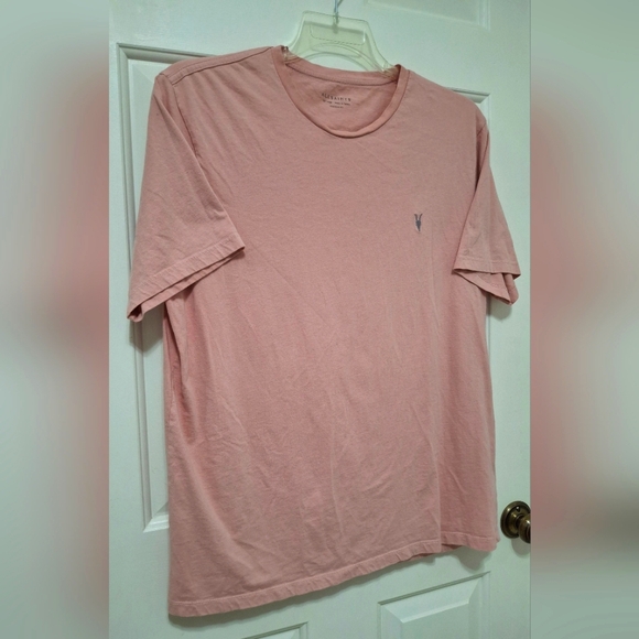 Men's All Saints Medium Pink Regular Fit Crewneck T-Shirt Size XXL - Picture 2 of 8